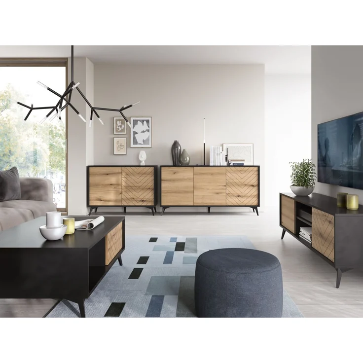 Selsey ‘Boulia’ Couchtisch mit Fischgrätmuster, 40 x 104 x 68 cm – Bild 3