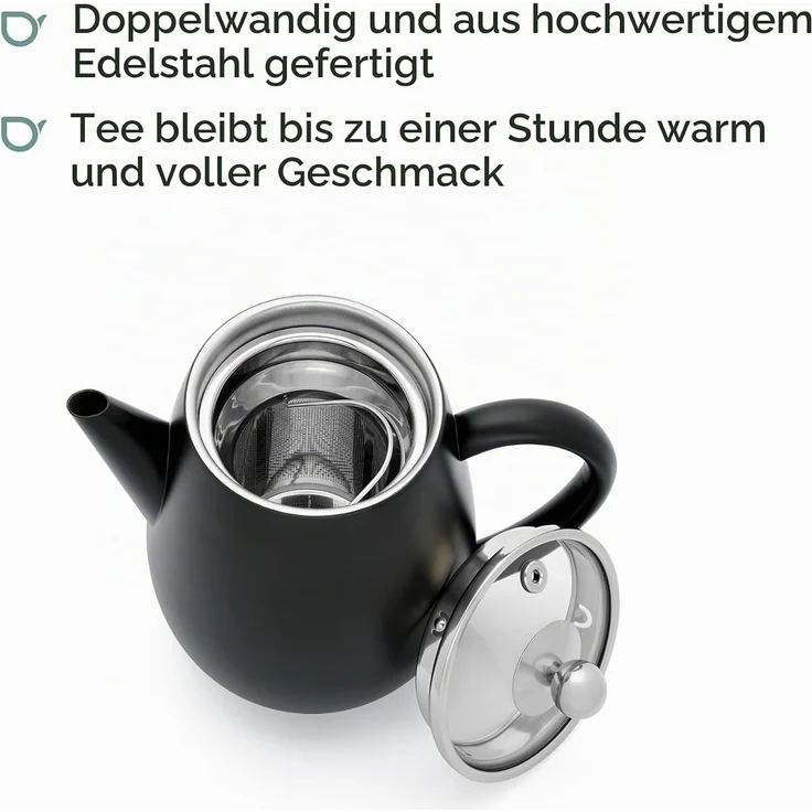 Bredemeijer Teekanne EVA 0,5l schwarz – Bild 2