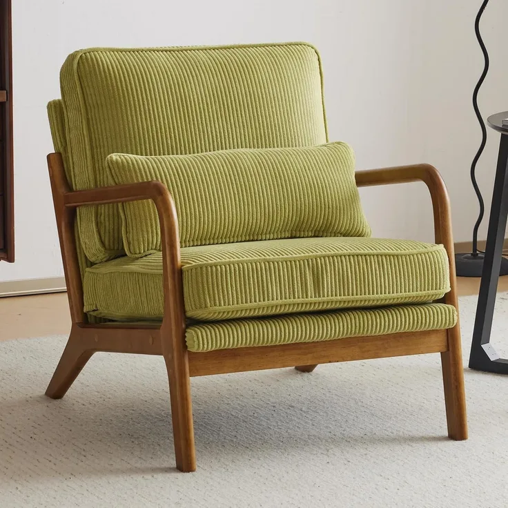 Sessel Cocktailsessel Loungesessel Ohrensessel Massivholz Grün