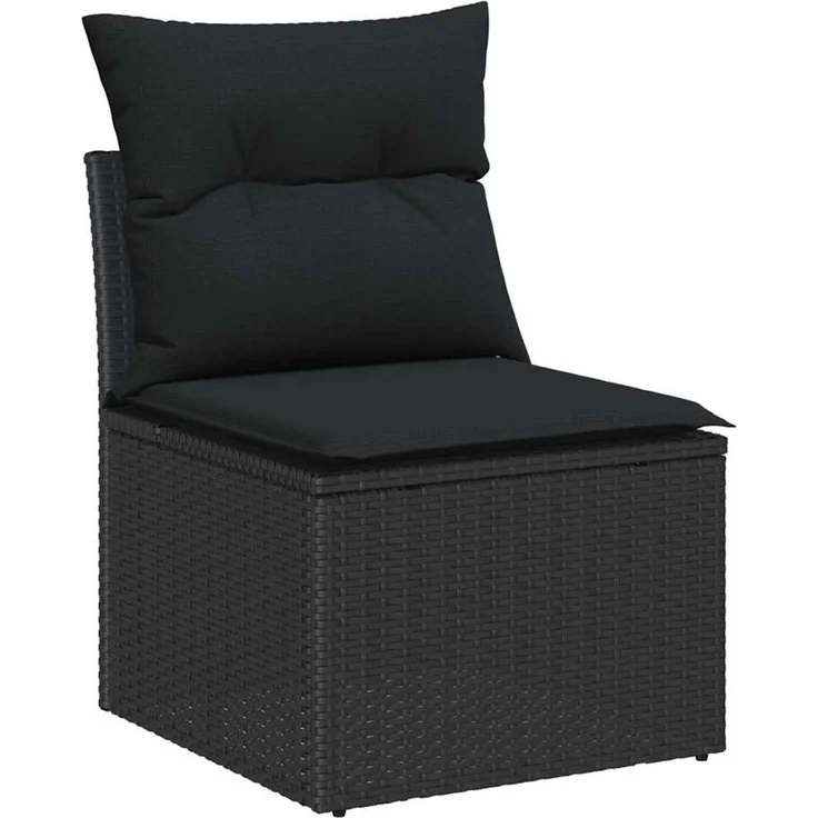 vidaXL Garten-Sofa-Set mit Speicher 6 pcs Schwarz Poly Rattan 3358060 – Bild 5