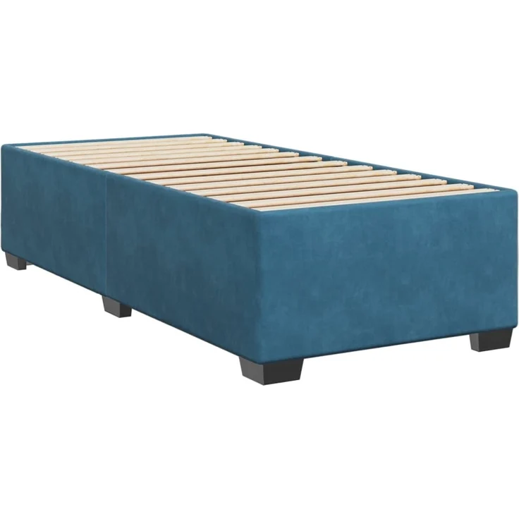 vidaXL Boxspringbett mit Matratze Dunkelblau 90x200 cm Samt 3286226 – Bild 5
