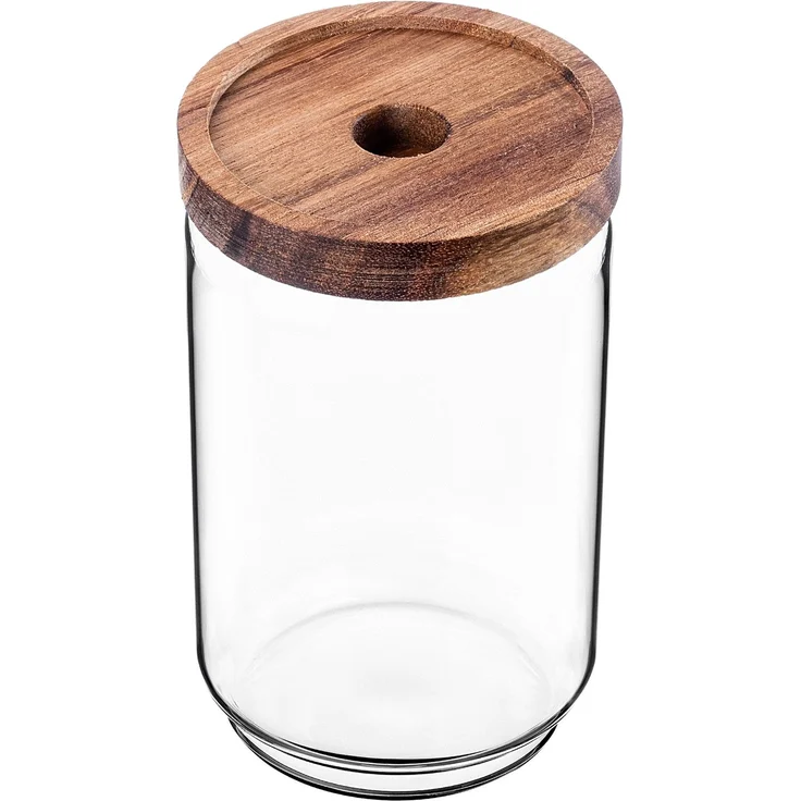 KADAX Vorratsglas 750ml mit Holzdeckel, Glasbehälter zur Aufbewahrung von Lebensmitteln, Vorratsgläser mit Deckel, Vorratsbehälter aus Glas, Vorratsdosen – Bild 8