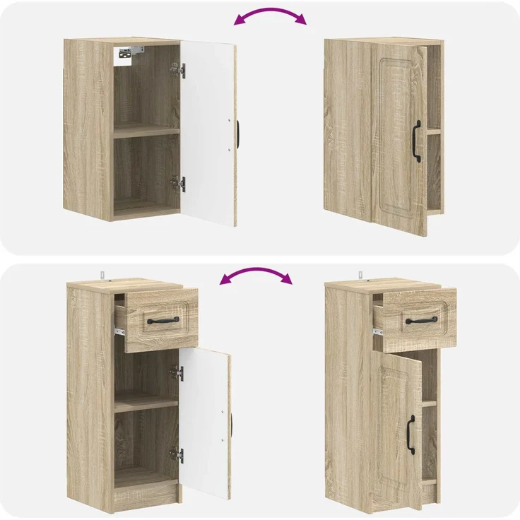 vidaXL 3-teiliges Badezimmer-Schranksystem UTRECHT Sonoma-Eiche 3417812 – Bild 8