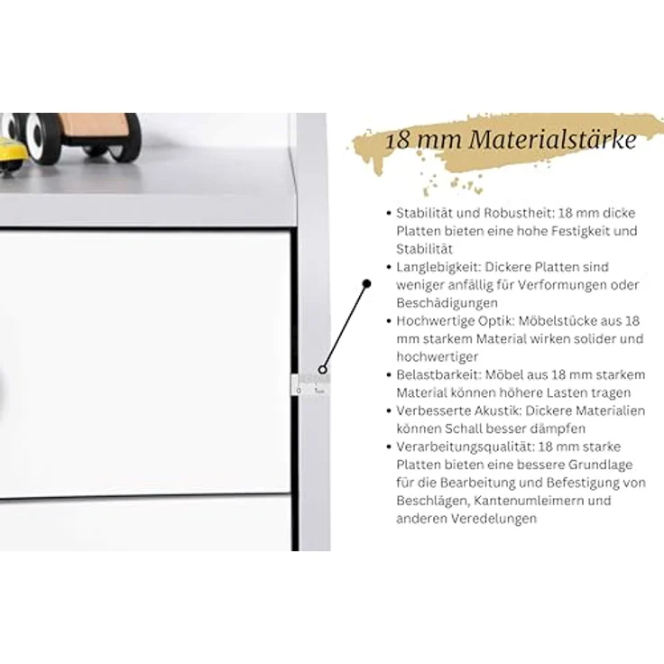 Kinderzimmer Set mit Police Autobett 5 teilig Weiß inkl. Matratze – Bild 7