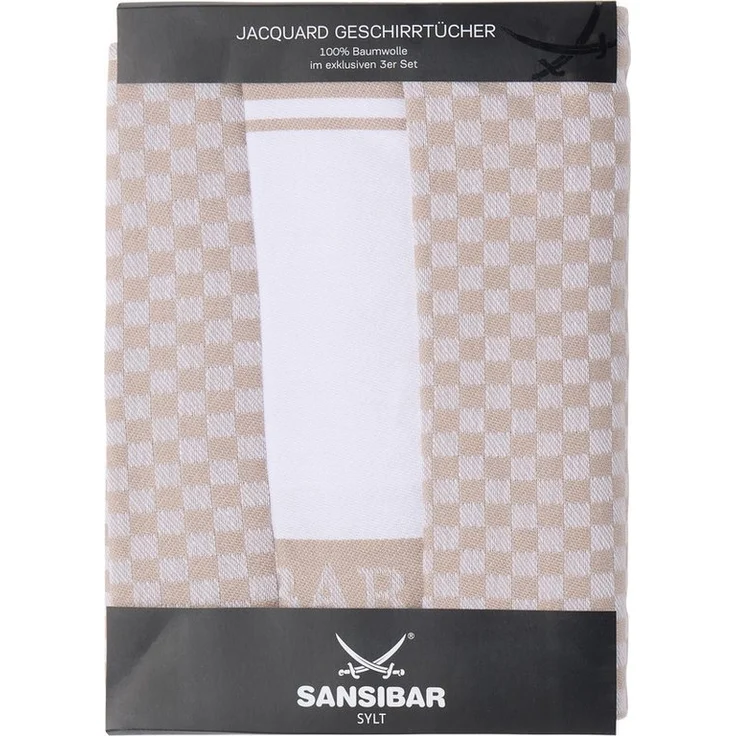 Sansibar Sylt Geschirrtuch Geschirrtücher-Set, 3-tlg, 50x70 cm, 100% Baumwolle, Premium Qualität, (Set, 3x Geschirrtuch, 50x70 cm, zwei verschiedene Designs), Jacquardgewebe, zwei verschiedene Motive – Bild 5