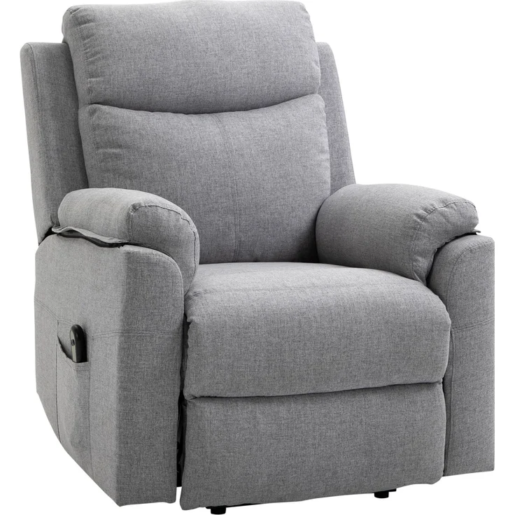MELAYR, Relaxsessel mit Aufstehhilfe, elektrisch, Liegefunktion, Fernbedienung, Taschenfederkern, 83 x 89 x 102 cm, Grau – Bild 2