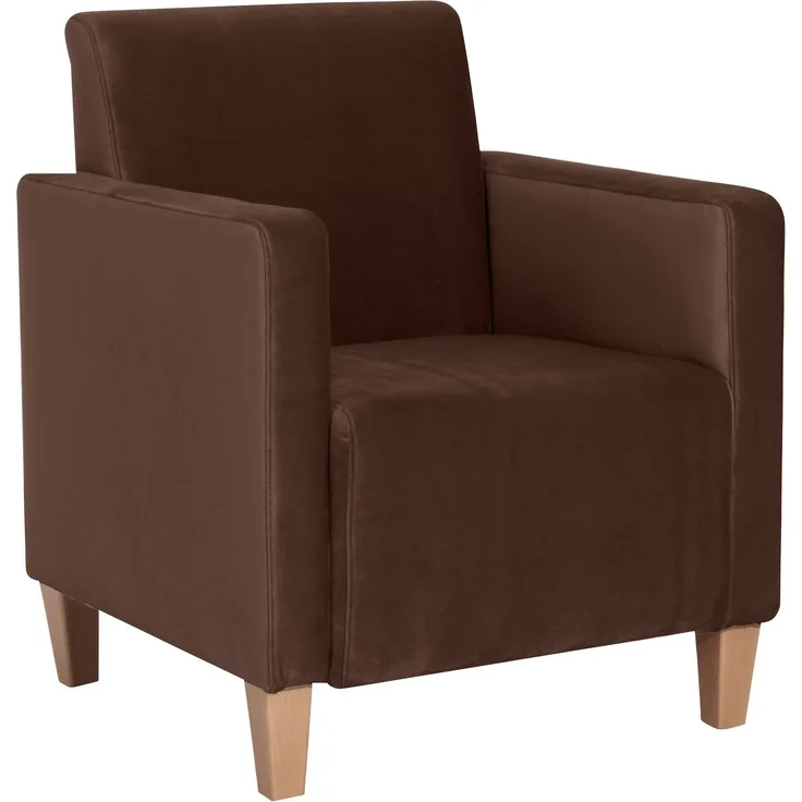 Sessel Karol Bezug Samtvelours Buche natur / braun 22196