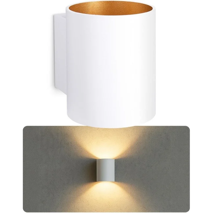 SSC-LUXon LED Wandleuchte TUANI Wandlampe weiß gold Up & Down mit G9 LED 3W warmweiß, Warmweiß – Bild 5