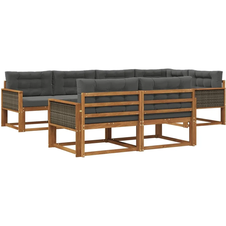 vidaXL Outdoor-Sofagarnitur 8 stk. 7-Sitzer Natur und Anthrazit 3382640 – Bild 2