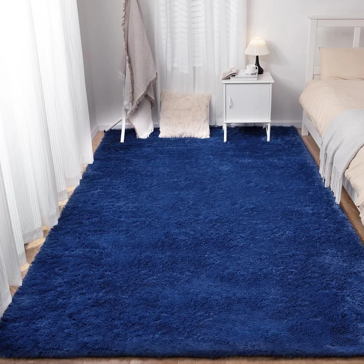 1 Stück Wohnzimmerteppich, superweich, rutschfest, 120x80 cm, Blau – Bild 6