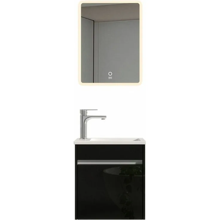 HOME DELUXE Badmöbel Komplettset BORKUM – Schwarz