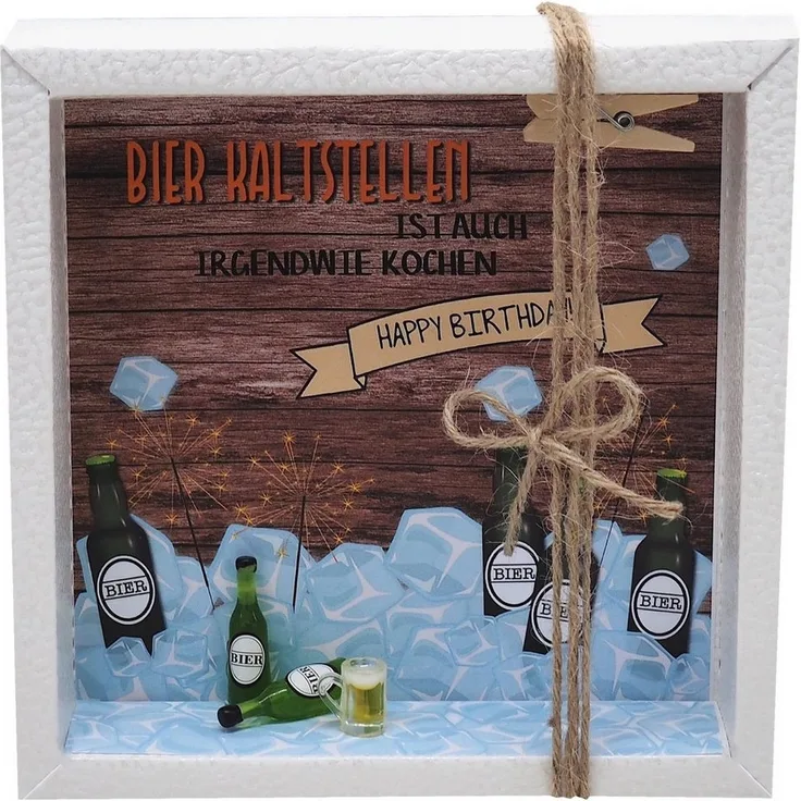 ZauberDeko Geschenkbox Geldgeschenk Verpackung Bier Happy Birthday Geschenk Männer