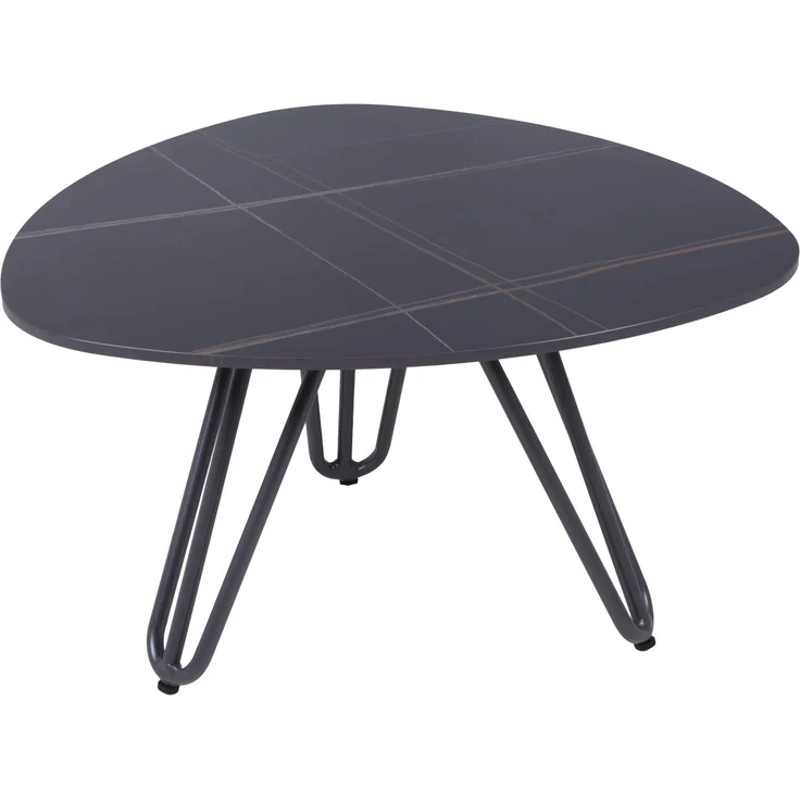 Gartentisch JUDIT - Aluminium, gesinterter Stein, Grau, 68 x 68 x 39 cm | Terrassentisch Wetterfest Outdoor Tisch – Bild 3