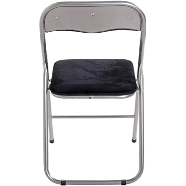 HAKU Möbel Klappstuhl 6er Set alu, schwarz, Metall, Samtgewebe - Maße: B 45 cm x H 81 cm x T 45 cm, Style: Modern – Bild 6