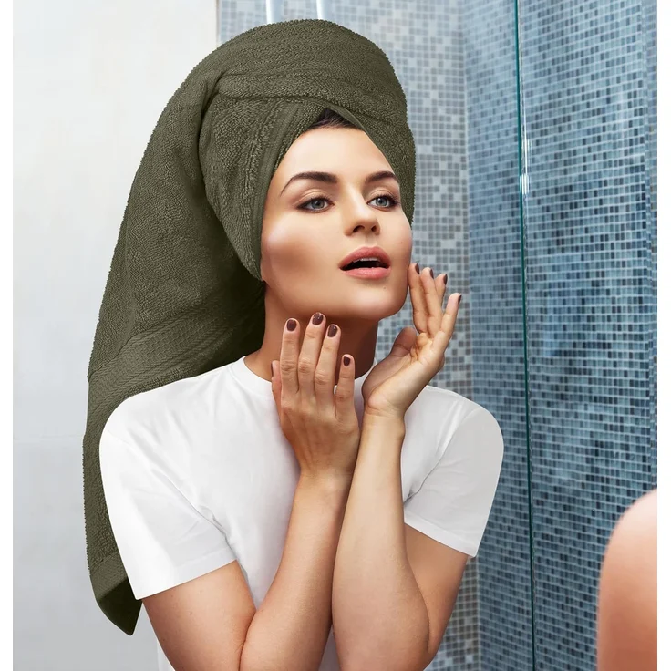 Utopia Towels 8-teiliges Premium-Handtuch-Set, 2 Badetücher, 2 Handtücher und 4 Waschlappen, 600 g/m², 100% ringgesponnene Baumwolle, Fitnessstudio, Hotel und Spa (Dusty Olive) – Bild 4