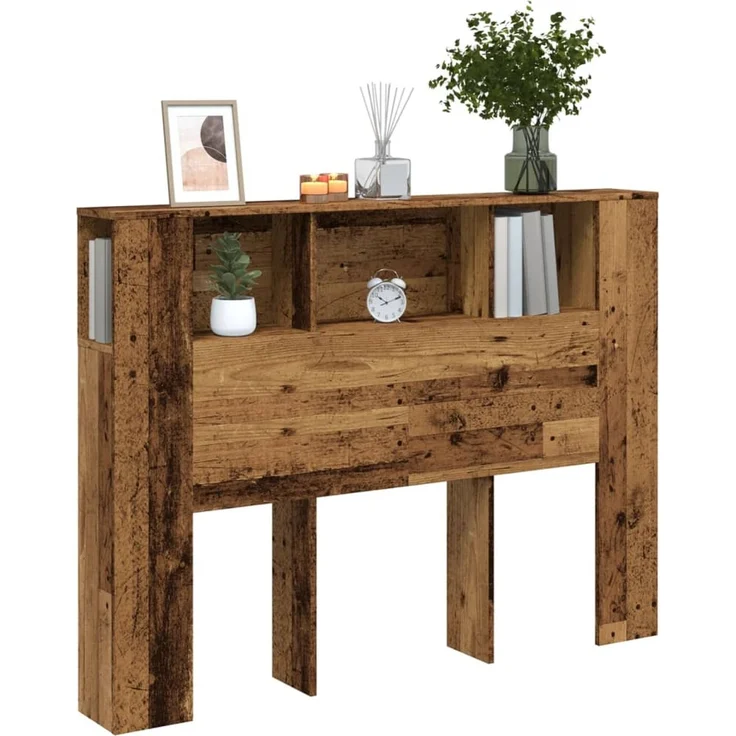 vidaXL Kopfteil mit Stauraum Altholz-Optik 140x18,5x102,5 cm Braun