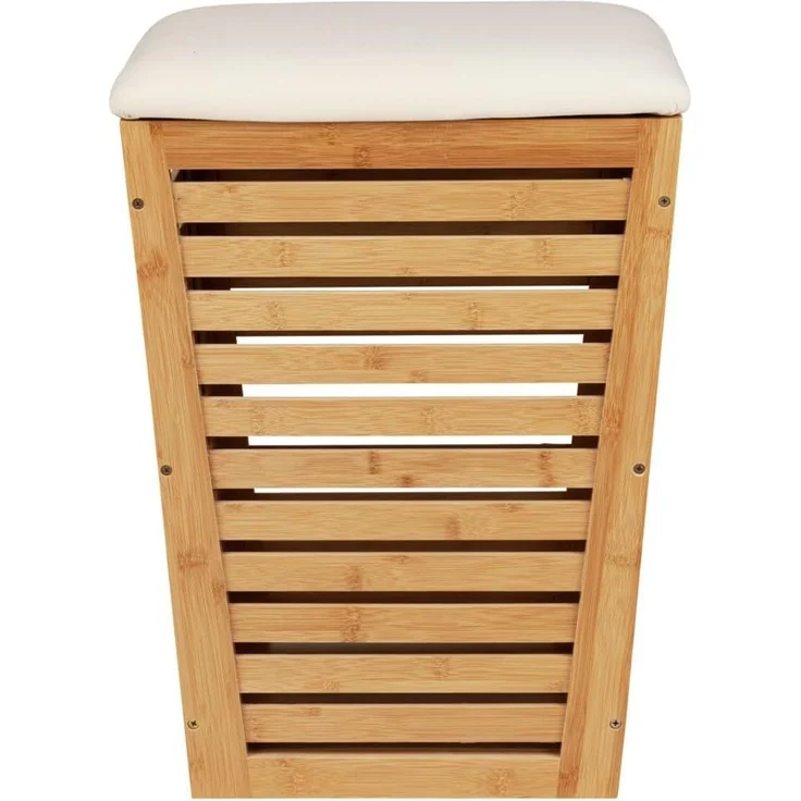 WENKO BAMBUSA Wäschekorb, Braun, mit Sitzpolster, aus Bambus – Bild 8