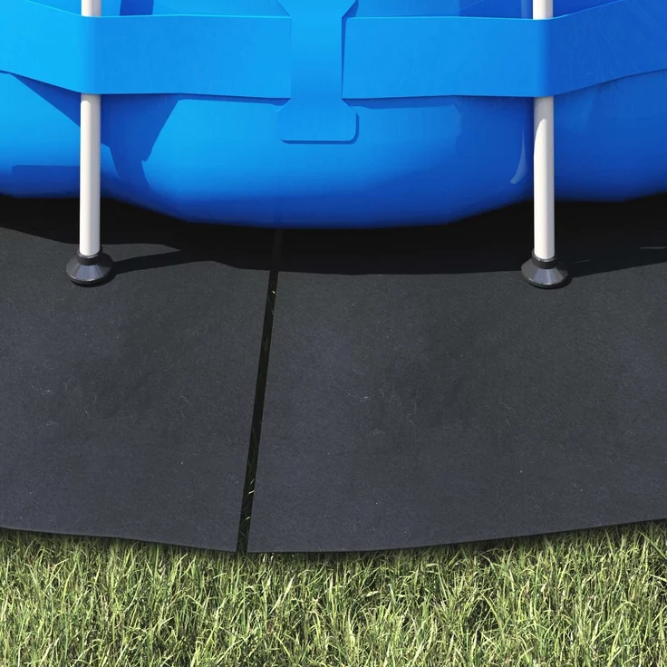 vidaXL Bodenfolie für Pools Ø 244 cm (1 mm) Rund Vliesstoff Schwarz 42009103 – Bild 4