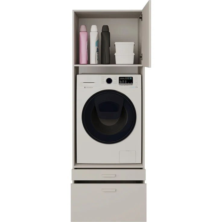 Selsey 'Holv' Waschmaschinenschrank 68 cm, für 1 Gerät, mit Schublade und Einlegeboden, Kaschmirgrau – Bild 7