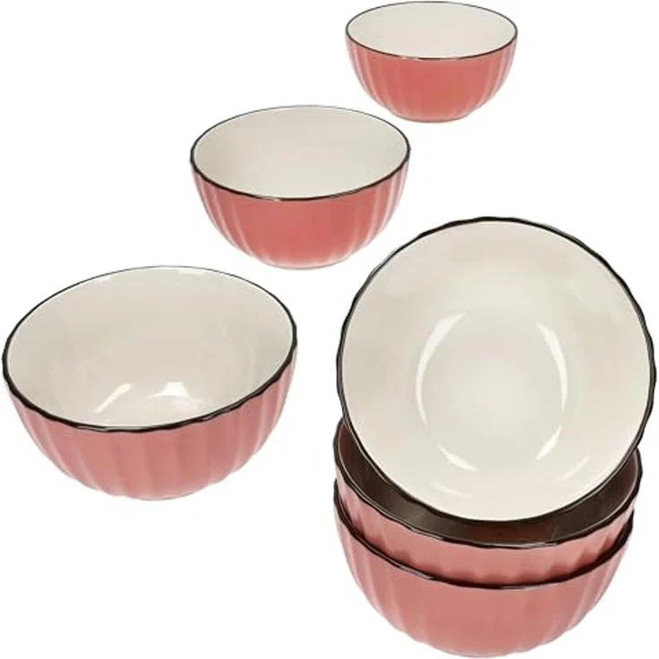 MÄSER Müslischale Mäser OSITA Rose Weiß 6x Müsli-Schale 450ml rosa Steingut 6 Pers, Steingut – Bild 2