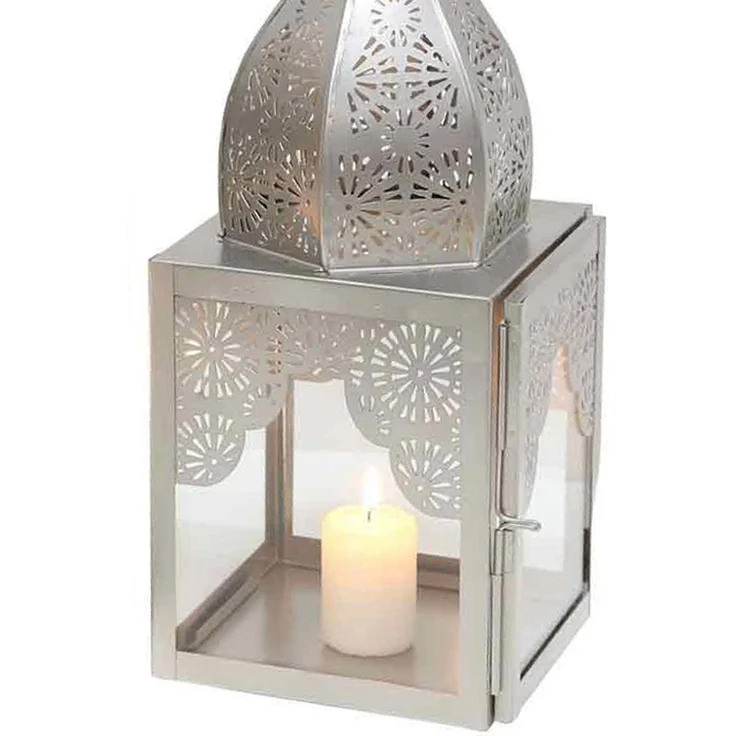 Orientalisches Windlicht Modena Silber M – Bild 10