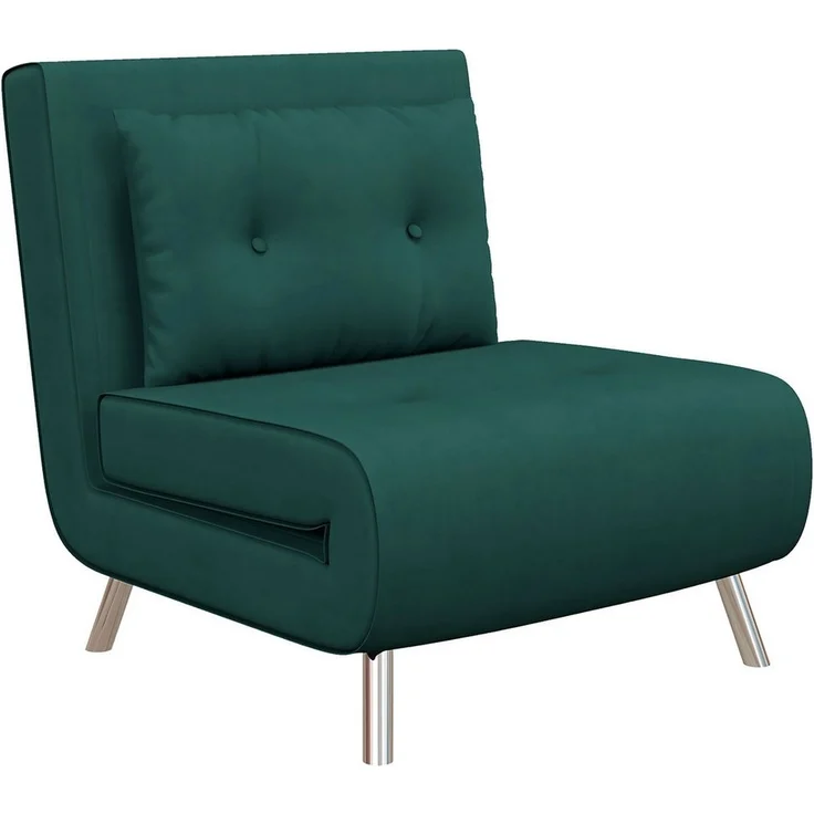 HOMCOM Sessel Schlafsessel, Klappsessel mit Bettfunktion, Einzelsofa mit Kissen (Gästebett, 1-St, Polstersofa), für Wohnzimmer, Schlafzimmer, Dunkelgrün, 77 x 88 x 83 cm – Bild 5