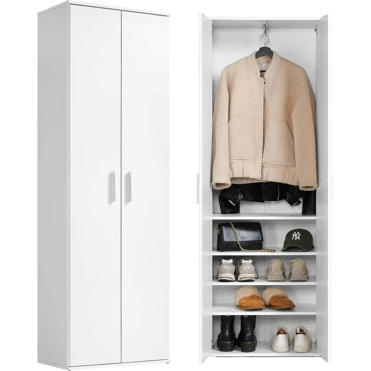 mokebo Mehrzweckschrank Der Lange (60x180 cm, mit einer Kleiderstange & Schuhfächern) Büroschrank, Flurschrank Apothekerschrank oder Aktenschrank Anthrazit – Bild 1