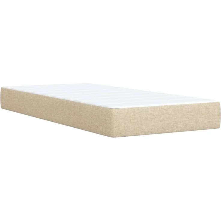 vidaXL Boxspringbett mit Matratze Creme 90x200 cm Stoff 3285776 – Bild 10