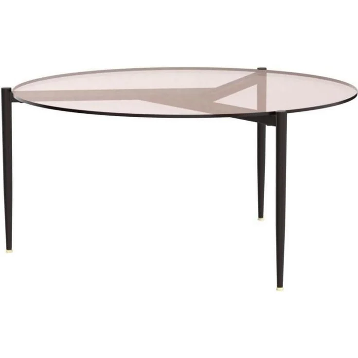 Runder Glas Couchtisch Gold Nordisch Minimalistisch modern 80x80x40 cm – Bild 5