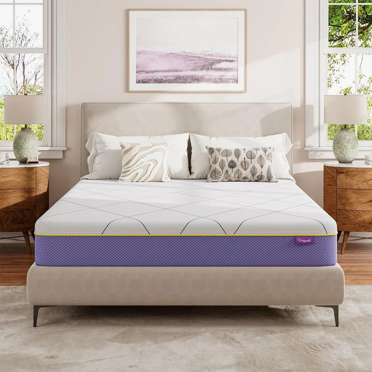 Vesgantti Matratze 90x200 cm H3 Kaltschaummatratze, 16 cm Höhe, ÖkoTex Zertifiziert, Mittelfest Rollmatratze, Waschbarer Abnehmbarer Stoffbezug Matratzen mit Reißverschluss, Lavendel Violett