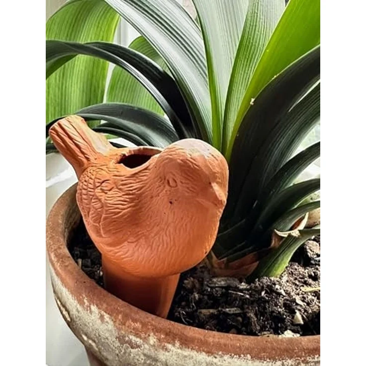 4er Set Bewässerung Vögelchen – Terracotta – Pflanzhilfe zur Langzeitbewässerung – Bild 4