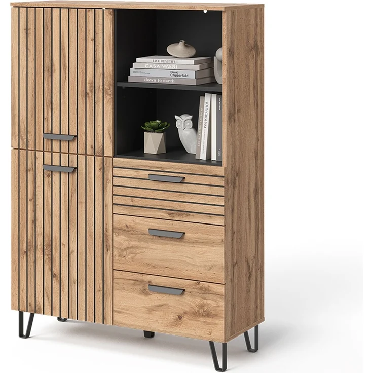 Garderobe Amber Eiche Wotan 100 x 142 cm Vicco – Bild 6