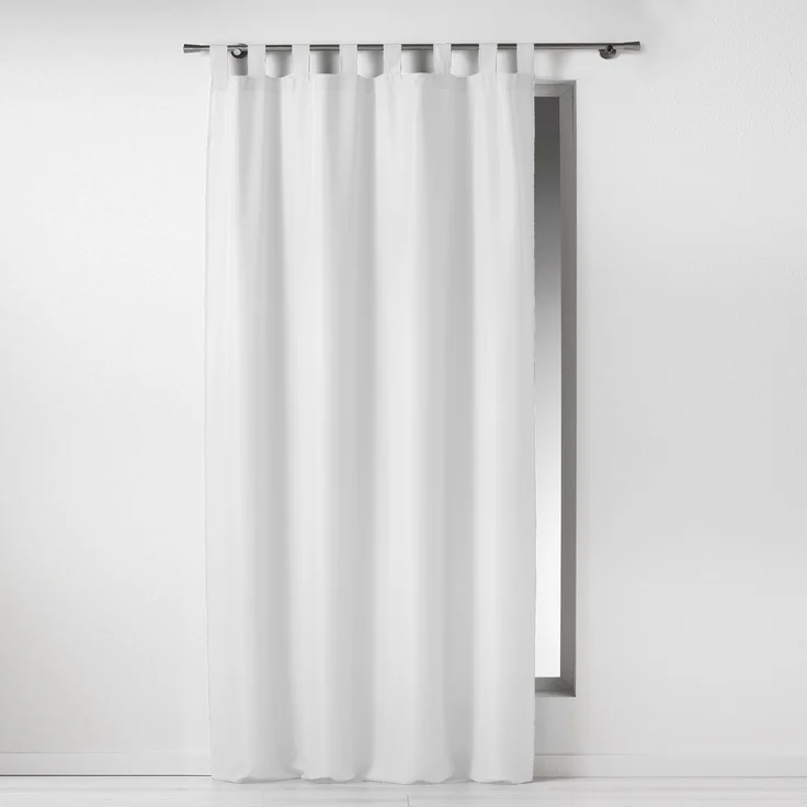 Schlaufen Flächen Vorhang 140x260cm Vorhänge Schal Schlafzimmer blickdicht weiss – Bild 2