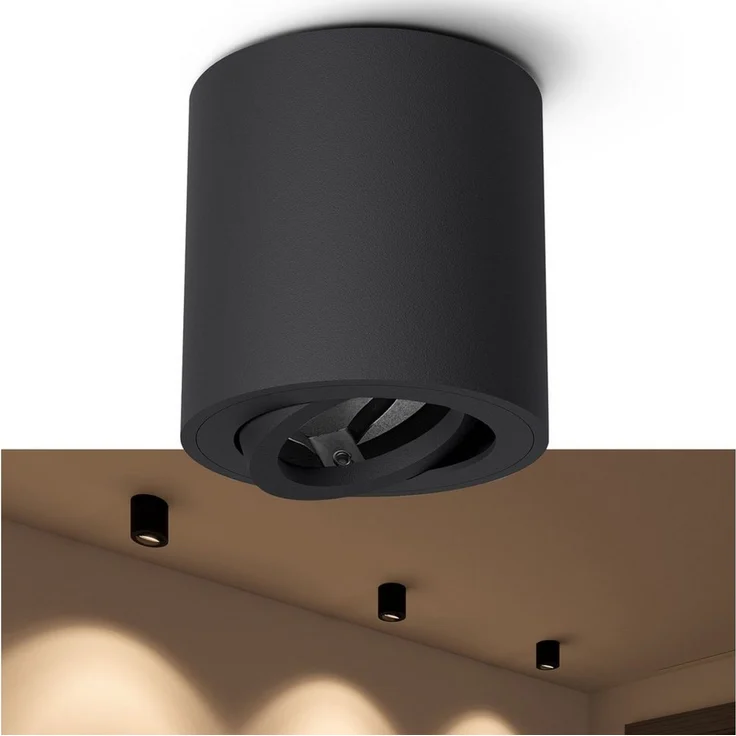 linovum LED Aufbaustrahler Aufbauleuchte CORI schwenkbar Schwarz Deckenlampe Deckenstrahler Spot – Bild 2