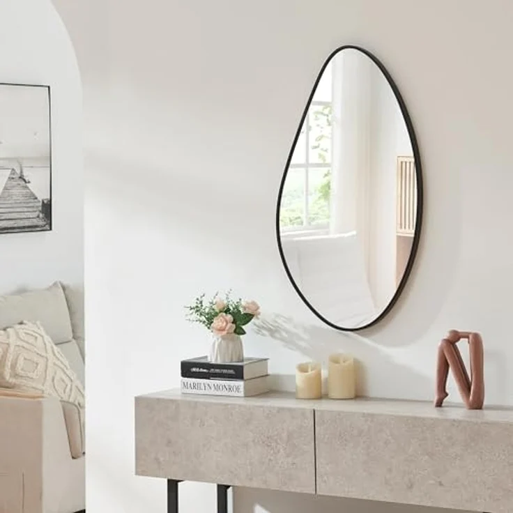 Wandspiegel Orland 82x46 cm Schwarz [en. casa] – Bild 1