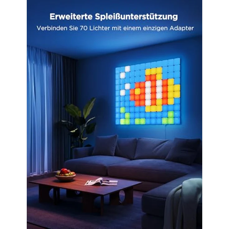 Govee Mini-Panelleuchten, LED-Wandpaneele, RGBIC, Matter/Alexa/Google Assistant, Musiksync, 20er-Pack – Bild 9