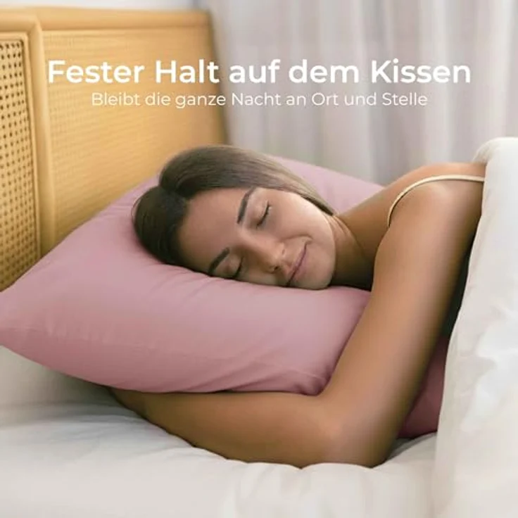 Dreamzie Kissenbezug 50x70 Renforcé Baumwolle (2er-Set) - Rosa - Dicht gewebt mit 57 Fäden/cm² - Kissenbezug 70x50 cm - Oeko Tex Zertifiziert – Bild 8