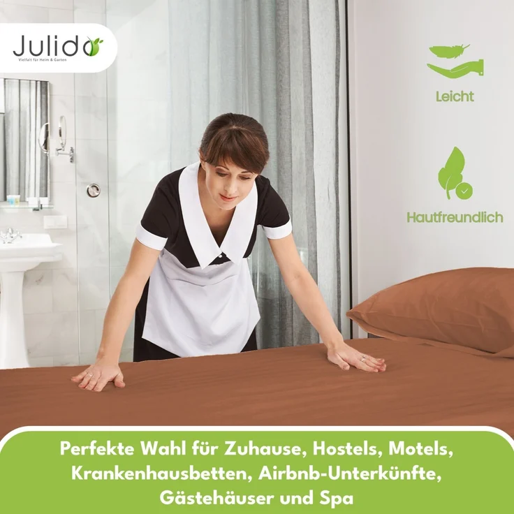 Jersey Spannbettlaken 180-200x200cm 100% Baumwolle Nougat – Bild 5