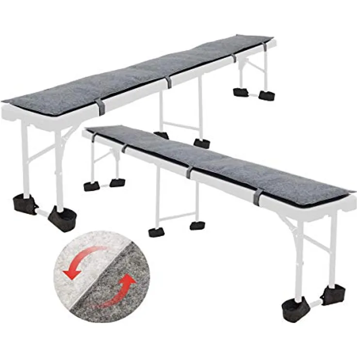 Dunedesign Bierbankauflage, Wendebar, Mehrfarbig mit 4 Filzgurten, 28x2x180 cm, Outdoor-Kissen für Garten und Festzelt