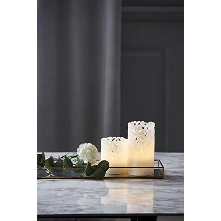 LED-Wachskerze "Clary", Farbe: weiss, – Bild 3