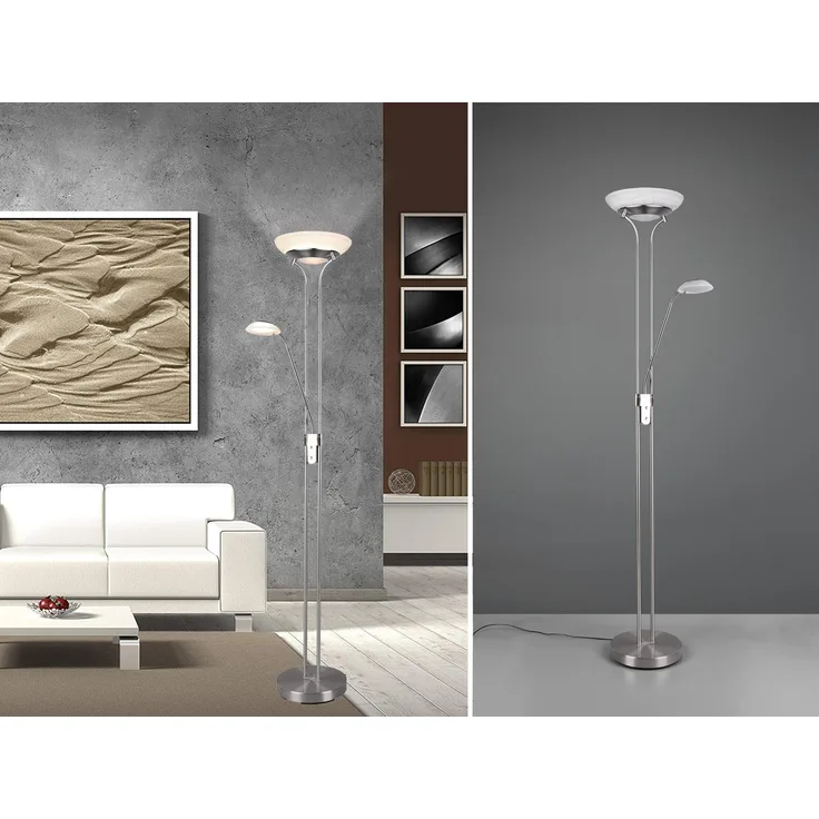R40073507 Stehleuchte ORSON Nickel matt 28W LED, Höhe ca. 180 cm