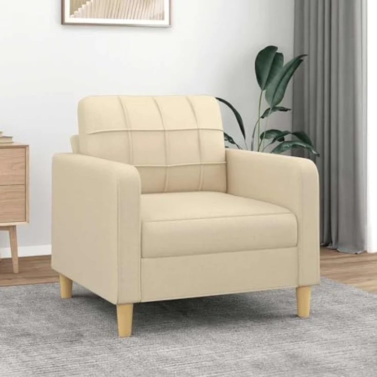 vidaXL Sofasessel Creme 60 cm Stoff 359077 – Bild 3