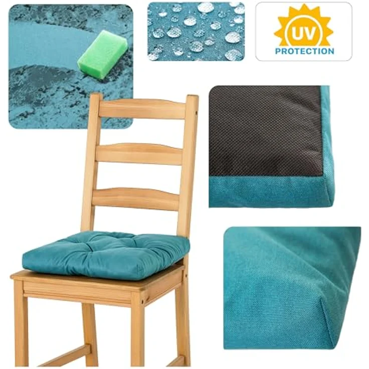 Bjird Stuhlkissen 45x45 cm - Wasserdichtes Gartenkissen für Stühle & Sessel, Wetterfest & Pflegeleicht - Dickes Sitzkissen 6 cm - Outdoor geeignet – Bild 10