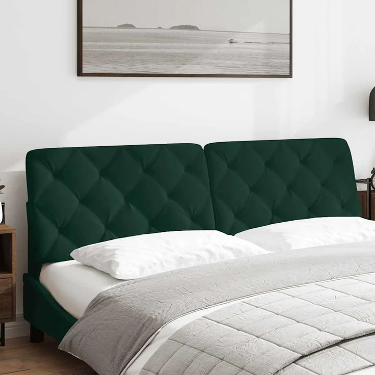vidaXL Kopfteil-Kissen Dunkelgrün 180 cm Samt Grün – Bild 3