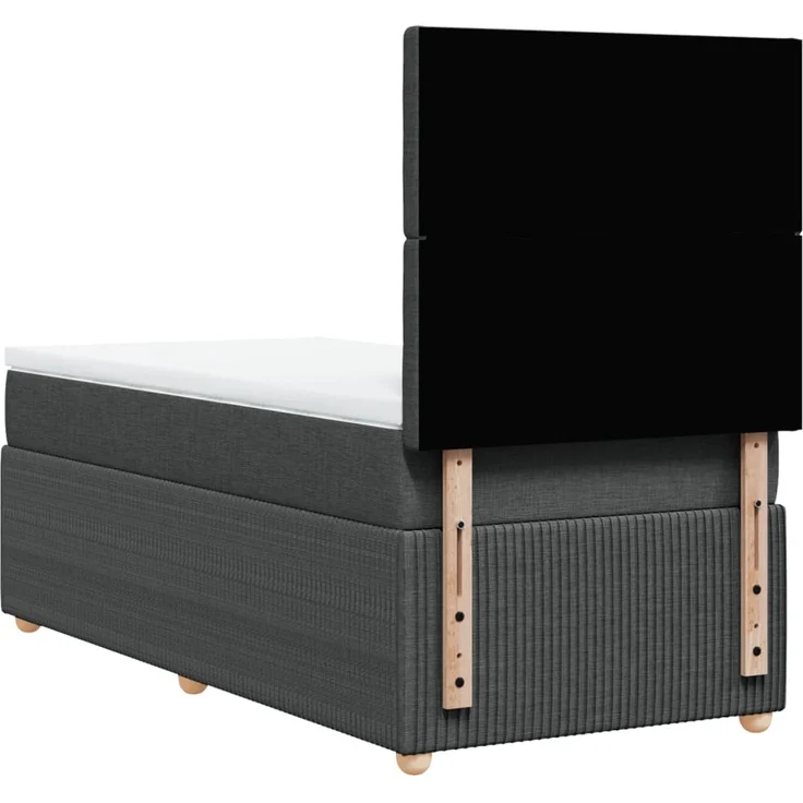 vidaXL Boxspringbett mit Matratze Dunkelgrau 80x200 cm Stoff 3294198 – Bild 8