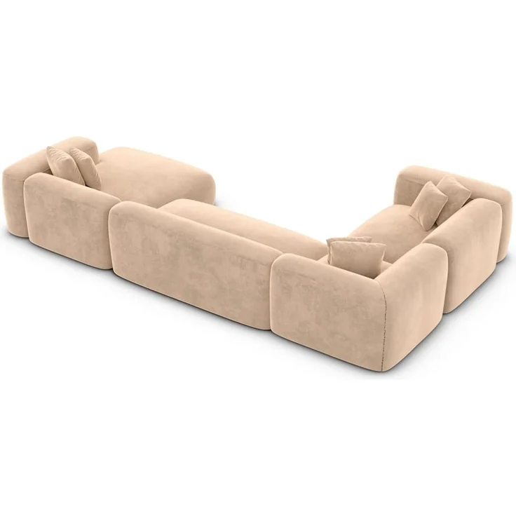 Wohnlandschaft Alcudia U-Form Stoff - Samtstoff - Beige - Rechts – Bild 4