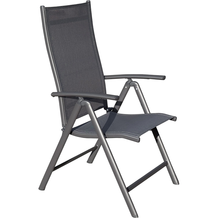 2GARVIO Klappsessel, Sitz und Rücken Textilen AnthrazitGestell Alu Anthrazit (max110KG ) – Bild 2
