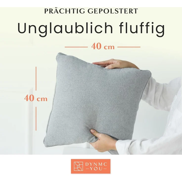 DYNMC you Sofakissen mit Füllung und Bezug - 2er Set mit Viel Füllung, Rückenkissen mit Baumwoll-Bezug - Bequeme Dekokissen – Bild 3