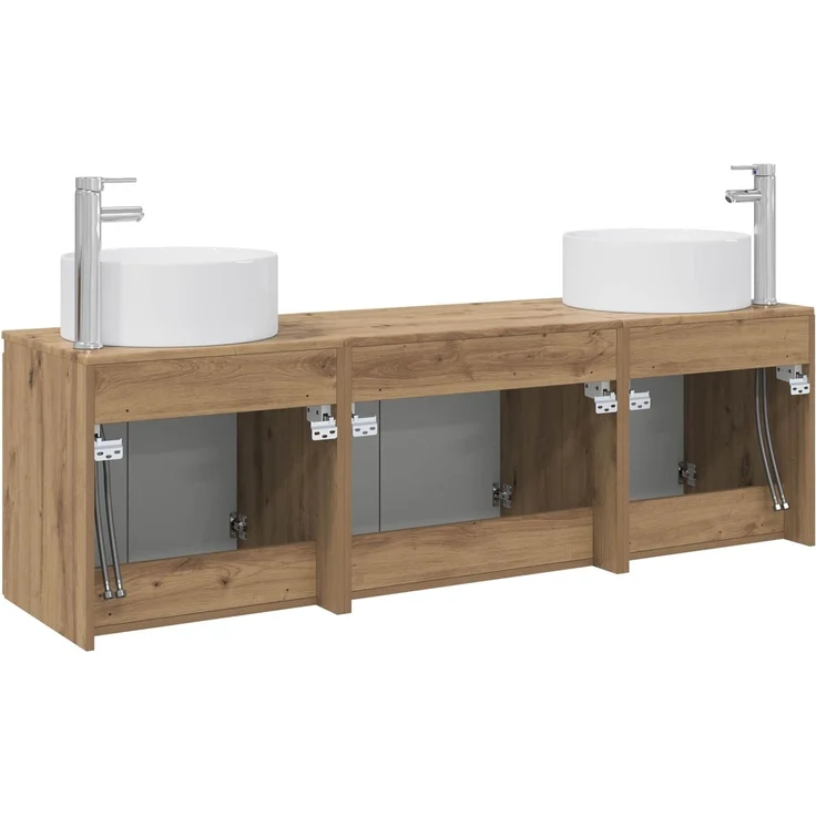 vidaXL Badezimmerschrank-Set 3 stk. Artisan-Eiche 161,5 x 44,5 x 80 cm 3405736 – Bild 7