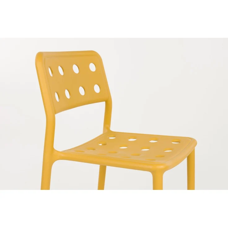 Gartenstuhl Serra im 4er-Set, Ochre-Gelb aus wetterfestem Kunststoff 42x53x80 cm – Bild 6
